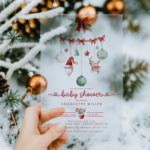 Christmas Baby Shower Acrylic Invitation
