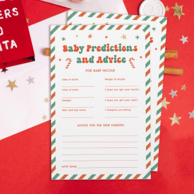 Christmas Baby Shower Baby Predictions Advice Game (Creator Uploaded)