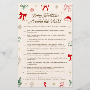 Christmas Baby Shower Baby Tradtions Game 