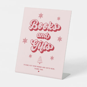 Christmas Baby Shower Books and Gifts  Pedestal Sign