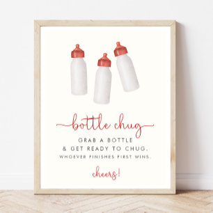 Christmas Baby Shower Bottle Chug Game Sign