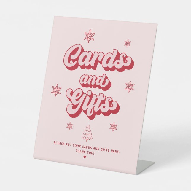  Christmas Baby Shower Cards and Gifts  Pedestal Sign (Front)