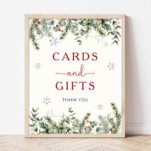 Christmas Baby Shower Cards & Gifts Sign