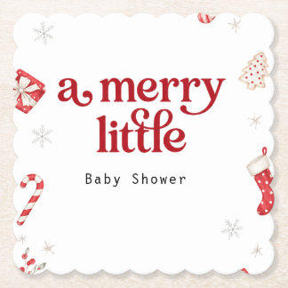 Christmas Baby Shower Coaster | Merry Little Baby