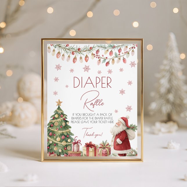 Christmas Baby Shower Diaper Raffle Sign (Creator Uploaded)