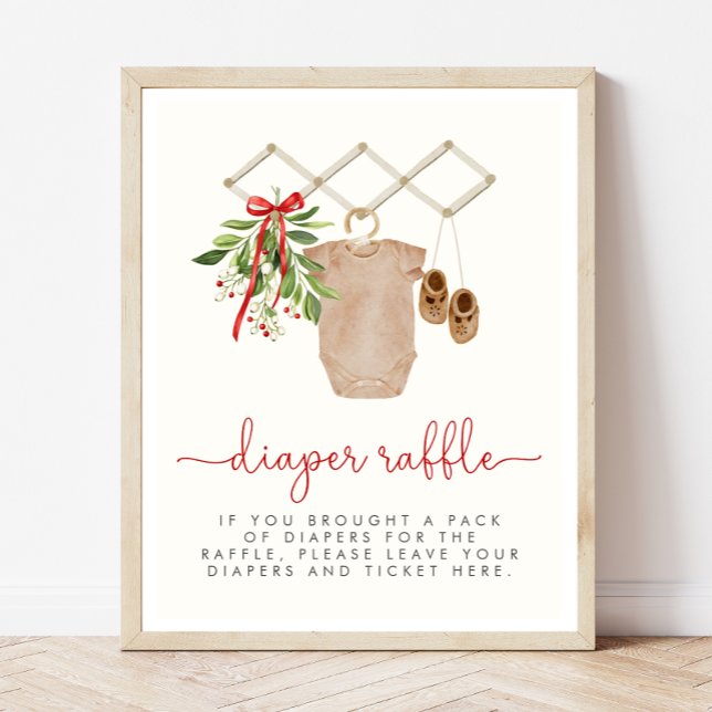 Christmas Baby Shower Diaper Raffle Sign (Creator Uploaded)