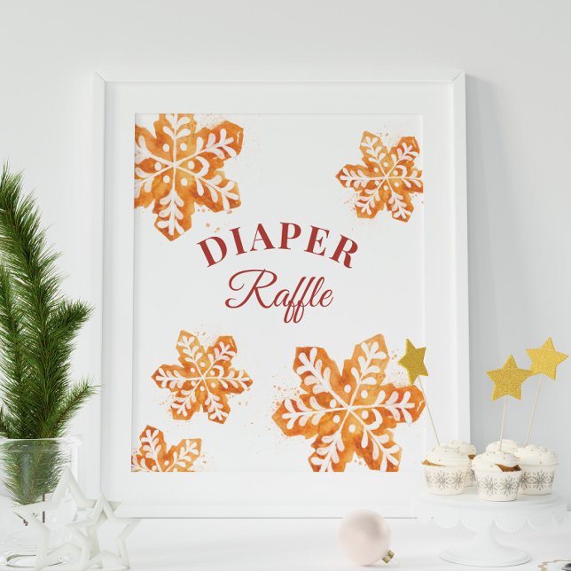 Christmas Baby Shower Diaper Raffle Sign (Creator Uploaded)