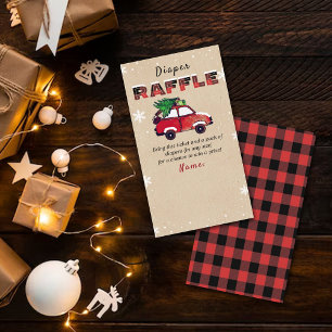 Christmas Baby Shower Diaper Raffle Ticket Enclosure Card
