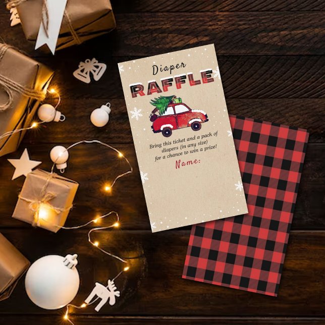 Christmas Baby Shower Diaper Raffle Ticket Enclosure Card (Creator Uploaded)
