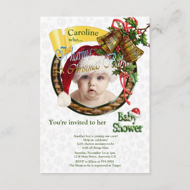 Christmas Baby Shower Enclosure Card (Front)