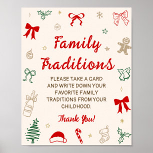 Christmas Baby Shower Family Traditions Game Poster