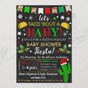 Christmas Baby Shower Fiesta Invitation