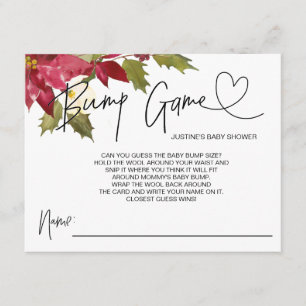 Christmas Baby Shower Game Baby Bump Guess Cards