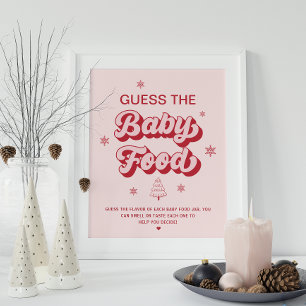 Christmas Baby Shower Game Guess the Baby food  Poster
