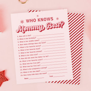 Christmas Baby Shower Game Who Knows Mummy Best 