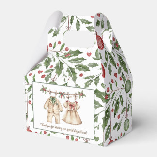 Christmas Baby Shower gender reveal favour box
