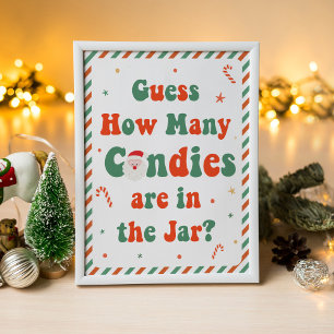 Christmas Baby Shower Guess How Many Candies Poster