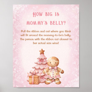 Christmas Baby Shower How Big Is Mummy's Belly Poster