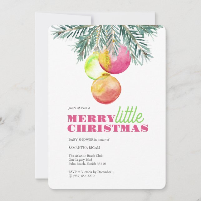 Christmas Baby Shower Invitation (Front)