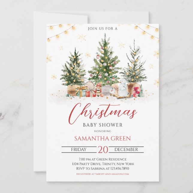 Christmas Baby Shower Invitation (Front)