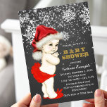 Christmas Baby Shower Invitation<br><div class="desc">Adorable Santa baby with Santa hat chalkboard snowflake baby shower invitation. This cute snowflake Christmas baby shower invitation is easily customised for your event by adding your details in the font style and wording of your choice.</div>