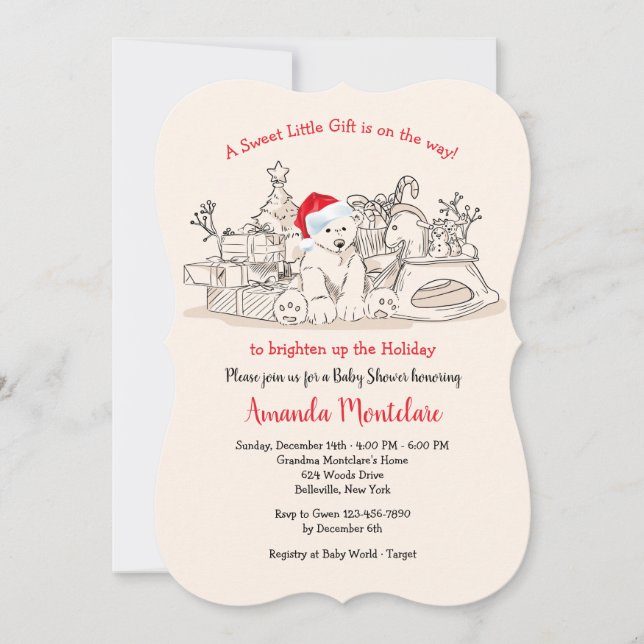 Christmas Baby Shower Invitation (Front)