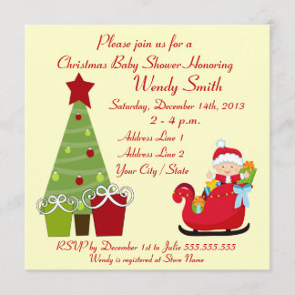 Christmas Baby Shower Invitation Cards