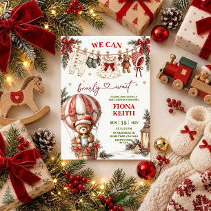 Christmas Baby Shower Invitation Teddy Bear Hot