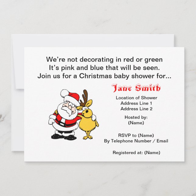 Christmas Baby Shower Invitations (Front)