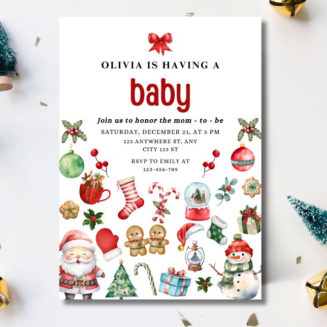 Christmas Baby Shower Invite,  Festive Baby Shower Invitation (Creator Uploaded)