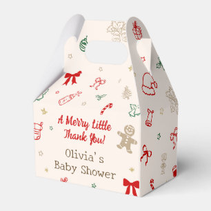Christmas Baby Shower Merry Little Thank You Favour Box