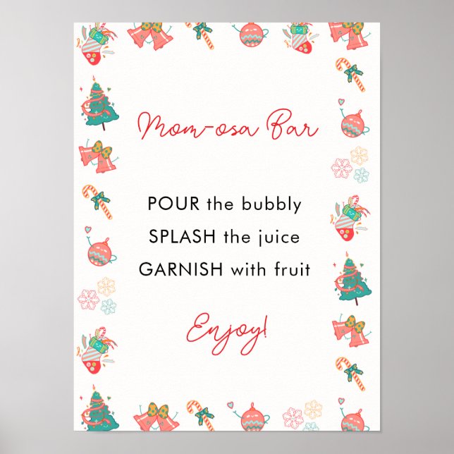 Christmas Baby Shower Momosa Bar Sign (Front)