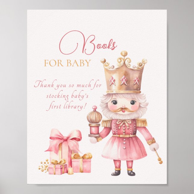 Christmas Baby Shower Nutcracker Books For Baby Poster (Front)