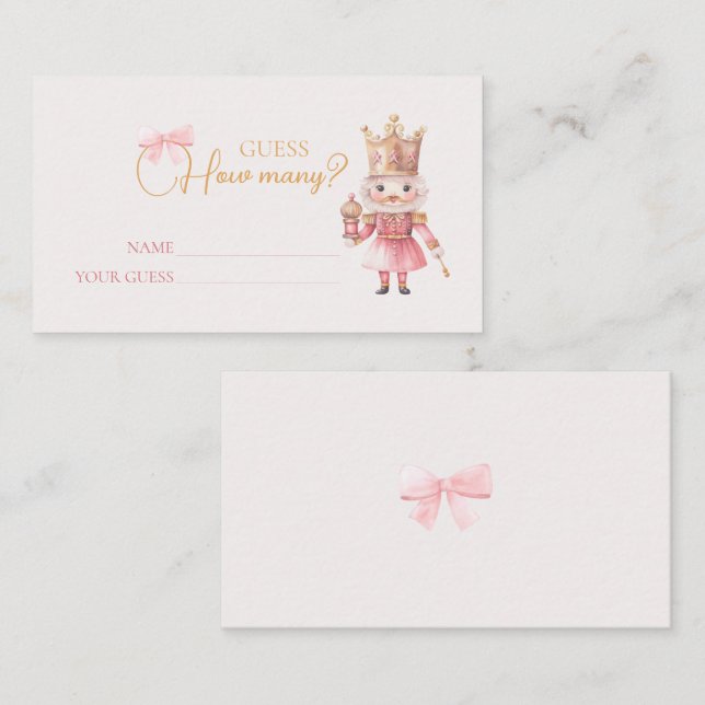 Christmas Baby Shower Nutcracker Guess How Many Enclosure Card (Front/Back)