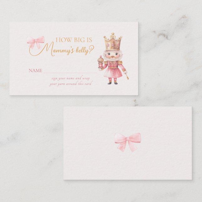 Christmas Baby Shower Nutcracker How Big Is Mummy Enclosure Card (Front/Back)