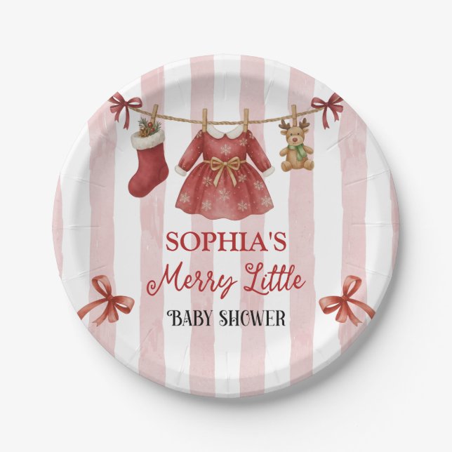Christmas Baby Shower  Paper Plate (Front)