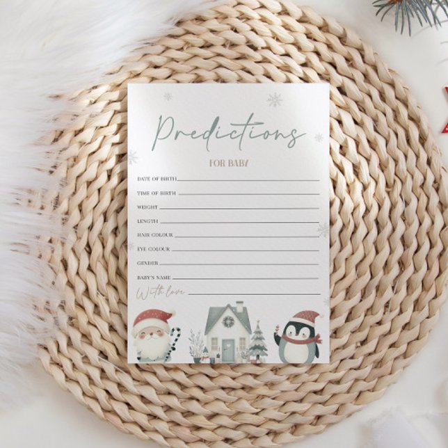 Christmas Baby Shower Predictions For Baby Card (Creator Uploaded)