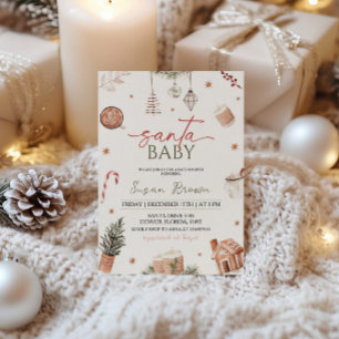 Christmas Baby Shower Santa Baby Invitation