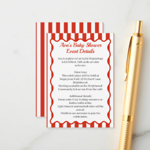 Christmas Baby Shower Santa Clothes Red & White Enclosure Card