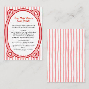 Christmas Baby Shower Santa Clothes Red & White Enclosure Card