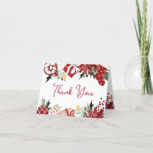 Christmas Baby Shower Thank You Card