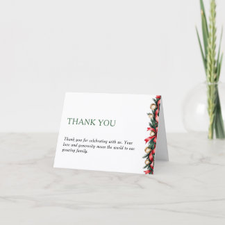 Christmas Baby Shower Thank You Card