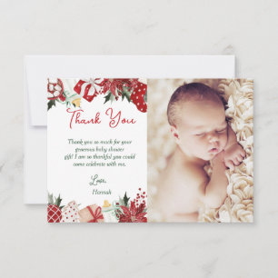 Christmas Baby Shower  Thank You Card