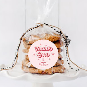 Christmas Baby Shower Thank You Favour Classic Round Sticker