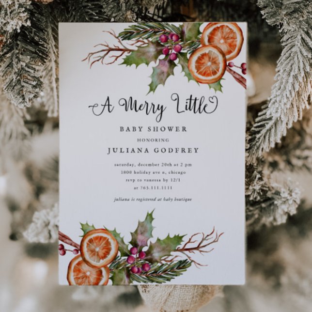 Christmas Baby Shower | Winter Botanical Invitation (Creator Uploaded)