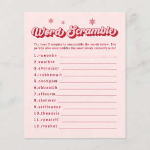 Christmas Baby Shower Word Scamble Game