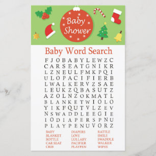 Christmas Baby Shower Word Search Game