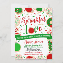 Christmas Baby Sprinkle Invitation Christmas Baby 
