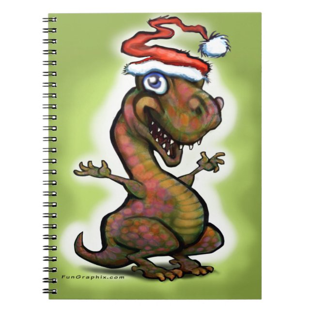 Christmas Baby T-Rex Notebook (Front)