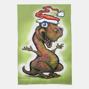 Christmas Baby T-Rex Tea Towel